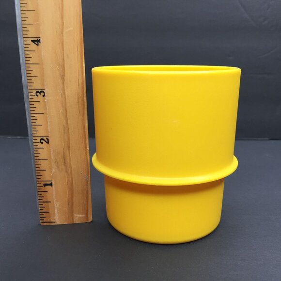 Vintage Set 4 1970s Tupperware Stacking Camp Mugs Cups 1312 Orange Yellow Green - Picture 15 of 15